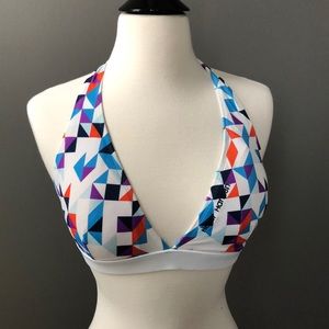 Multicolored geometric Helly Hansen bikini top